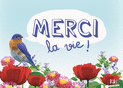 Oiseau color&eacute; sur fond fleuri